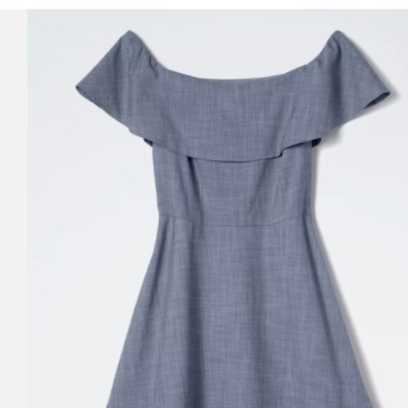 NWT Banana Republic Chambray Off-Shoulder Dress, Chambray size 2 - Picture 4 of 4